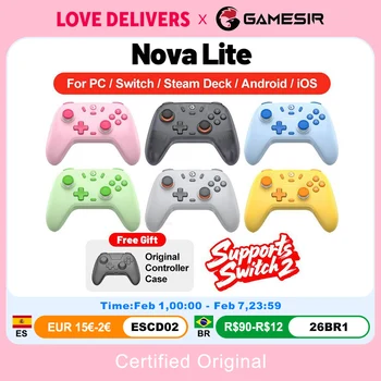Gamesir Nova Lite Gamepads PC para Nintendo Switch 2 controlador Switch Steam Android iOS iPhone Control Hall efecto Joystick