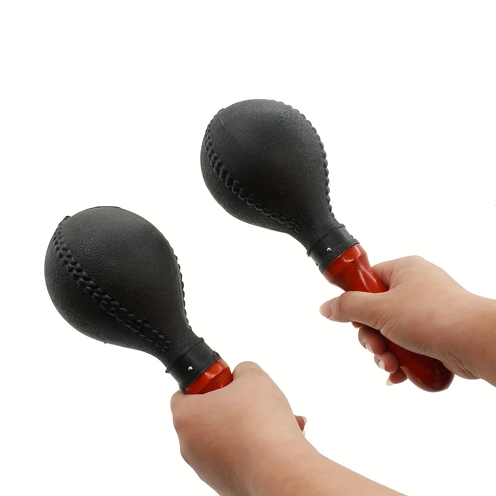 2Pcs Maracas Pair of Shakers Rattles Sand Hammer Percussion Instrument with ABS Plastic Shells and Wooden Handles