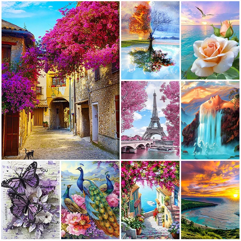 5D DIY Pintura Diamante Paisagem Arte Diamante Bordado Pintura Completa Redonda Diamante Ponto Cruz Mosaico Home Decor Presente