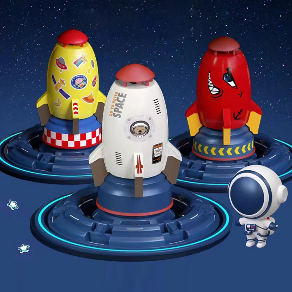Water Squirting Toy Water Play Toys Water Spray Toy Water Powered Launcher Colorful Durable Space Rocket Jet Sprinkler Plastic Play for Outdoor for Child Kids