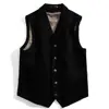 Corduroy Men Vest Cotton Light Brown New Style Notched Lapel Solid Color With Pockets Gilet For Male Clothing жилетка 3