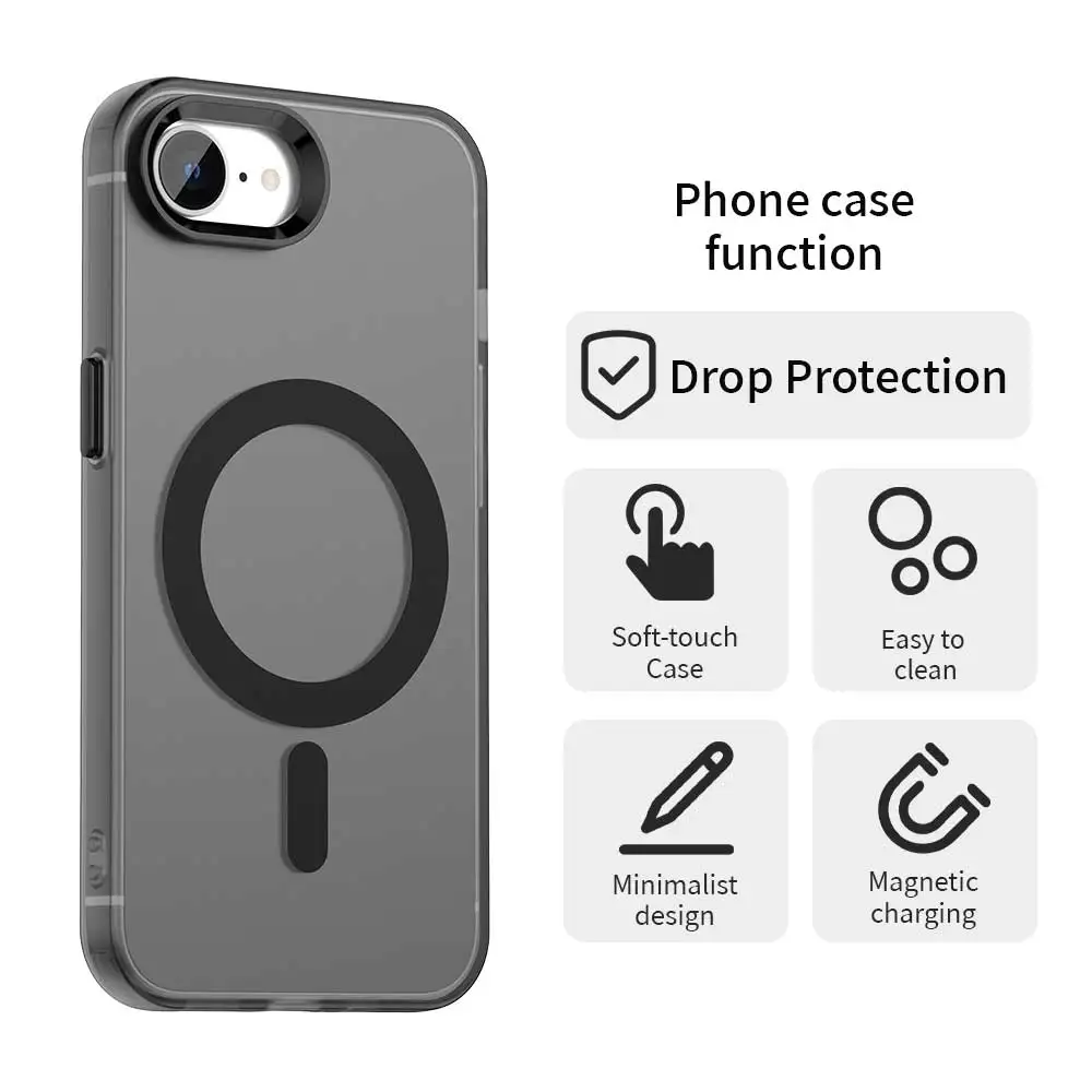 Magnetic Wireless Charging Case For Apple iPhone 17e 16e 16 Pro Max 15 14 Plus Cover Candy Colors Transparent Back Shell Coque 2
