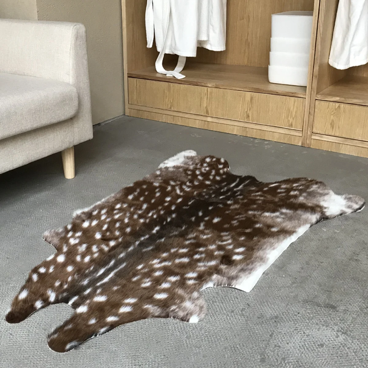 Sika Deer Faux Leather Rugs Imitation Animal Skin Natural Leather Carpets Floor Mat Carpet Home Decor 110x90cm 190x150cm floor mat shaggy rugs