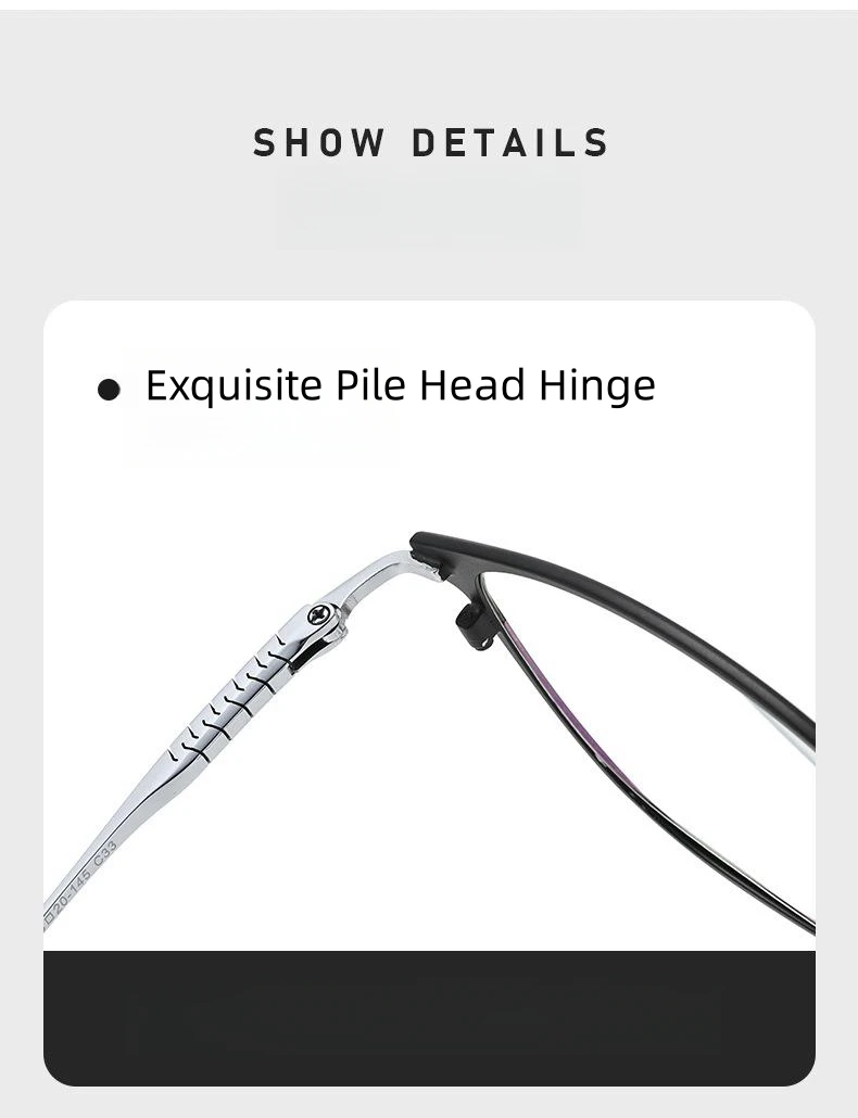 FIRADA Mode Komfort Gläser Retro Luxus Reinem Titan Brillen Optische Verordnung Brillen Rahmen Für Männer Frauen 2102-C – Detail 6