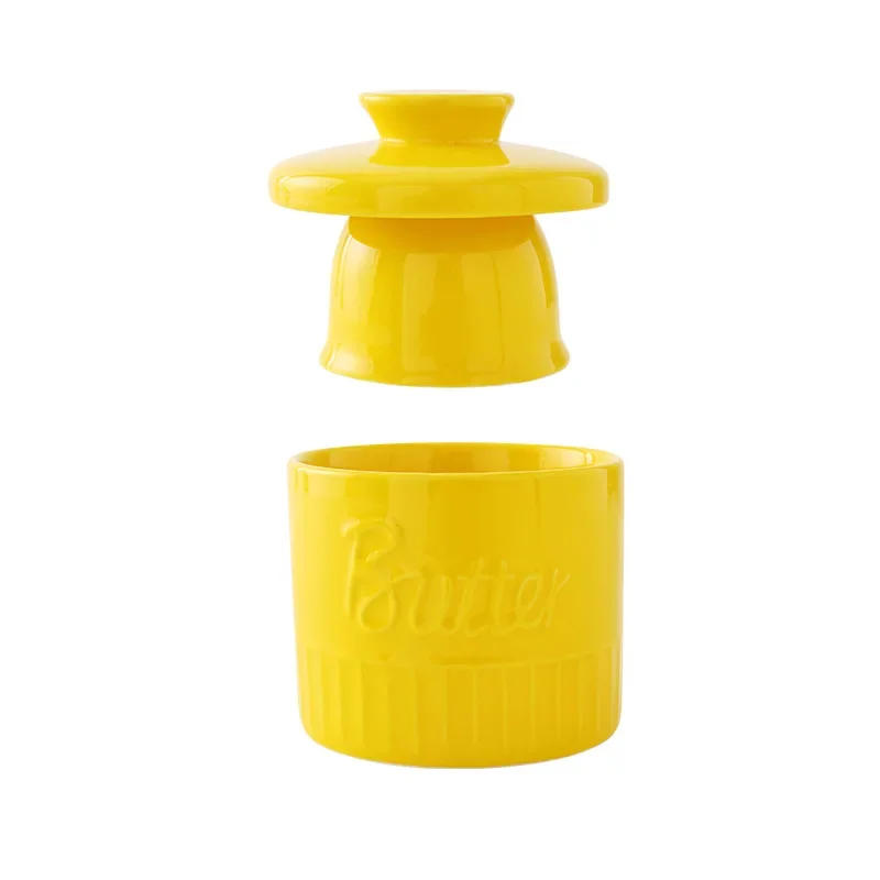 Ceramic Butter Keeper Crock for Counter Porcelain Fresh Spreadable French Butter Organizer Cheese Storage Dish Container 180ml