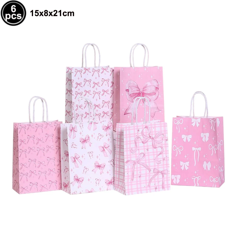 Pink Bow Birthday Party Tableware Set - Plates, Cups, and Napkins
