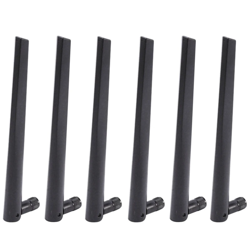 

6 PCS New Metal Wifi Antenna Of RP-SMA Interface With 5Dbi 2.4G/5G Dual-Band Wireless Wifi Antenna For ASUS RT-AC68U