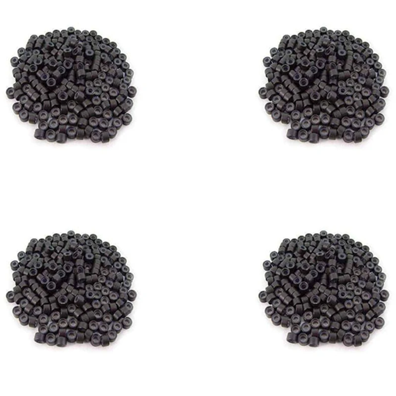 

HOT!800 PCS 5Mm Dark Brown Color Silicone Lined Micro Rings Links Beads For I Bond Stick Tip Feather Hair Extensions