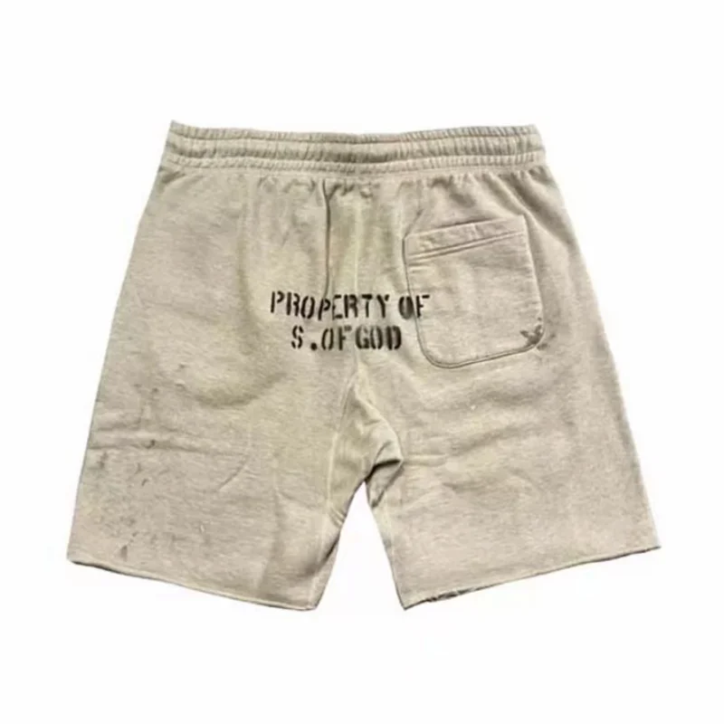 Summer Washed Sain Letters Printed Street Casual Shorts Men Women High Quality 1:1 Drawstring Breeches Sweatpants 3