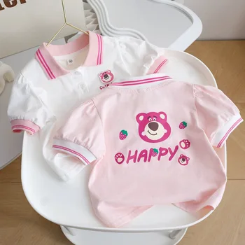 18M-6T estate bambini bambini ragazze moda carino polo in cotone a maniche corte 1
