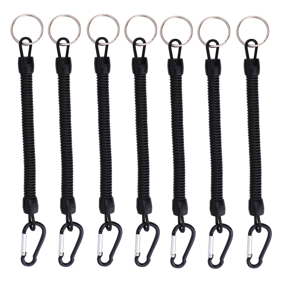 

10pcs Fishing Lanyards Spring Coil Cord Safety Boating Rope Lanyards Key Ring for Keys Wallet Cellphone ( )