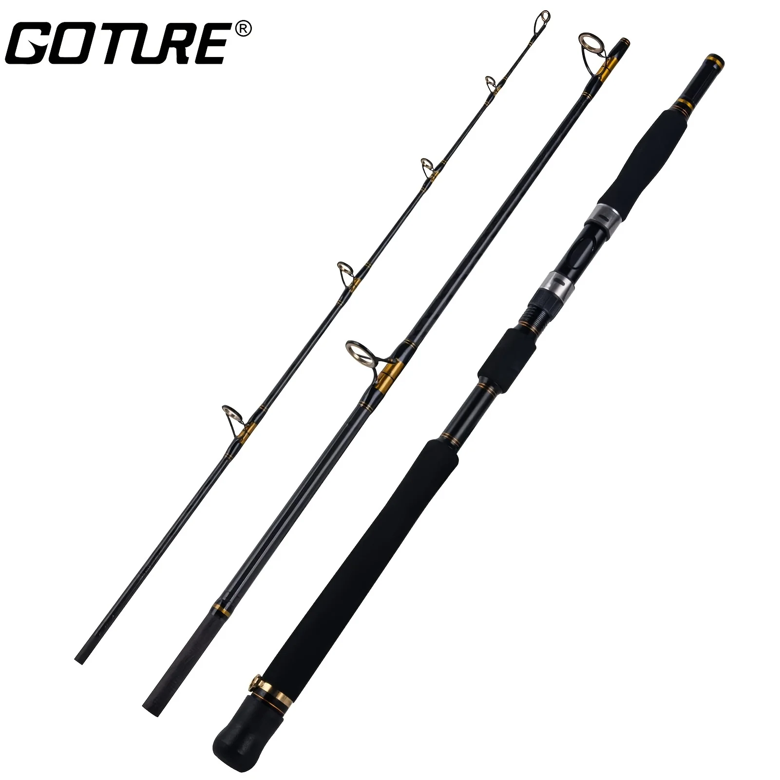 Goture Canna Da Traina Super Dura 2.1M Canna Da Spinning L.W 70-250G Canna Da Jigging 3 Sezioni Canna Da Mare 100 # Canna Da Barca Attrezzatura Da Pes