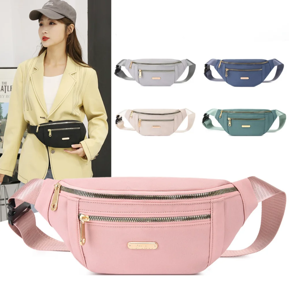 Riñonera Oxford para mujer, bolso de cintura de Color para ocio, bandolera de hombro, bolsos de pecho, bolsos de cinturón de mensajero que combinan con todo - Image 2