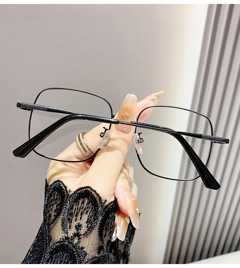 Lichtempfindliche, farbwechselnde, modische Anti-Blaulicht-Myopie-Metallbrille mit großem Rahmen 9790 – Detail 8