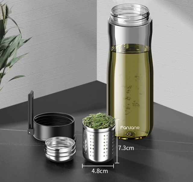 FANJANE Upgraded Magnetic Tea Cup with Tea Infuser -20 To 100℃ BPA FREE 1000ml Sport TRITAN Plastic Water Bottle Cup with Filter 5