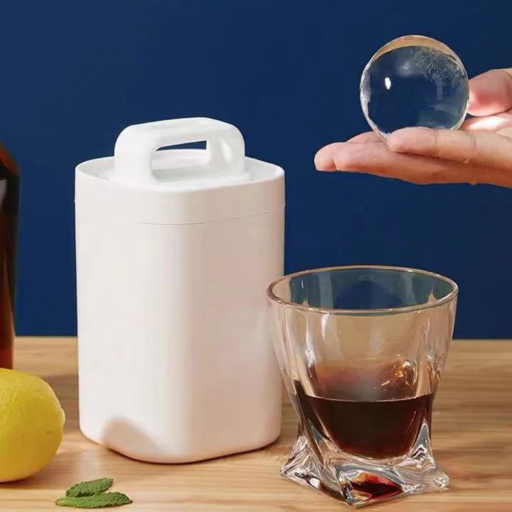 Clear Ice Ball Maker Silicone Ice Cube Maker Whiskey Tray Sphere