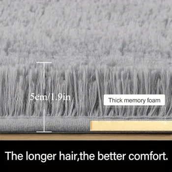 Extra thick bedside mattress in the bedroom plush carpet in the gray living room plush carpet cute home decor carpet 4