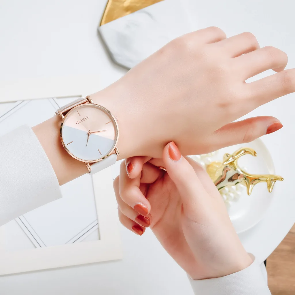 

Women's Watch Leather Rose Gold Female Clock Luxury Design Elegant Women Watches Mix Color Simple Fashion Ladies Watch