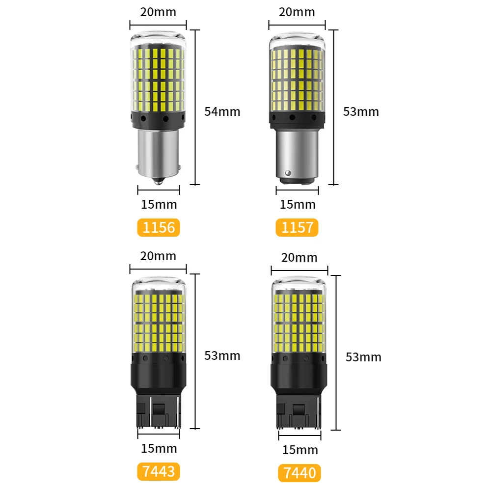 LED Car Light Oprah 2pcs High Power 1156 BA15S P21W BAU15S PY21W 1157 P21/5W 7440 W21W Canbus 3014SMD Signal Lamp Brake Bulb 12V