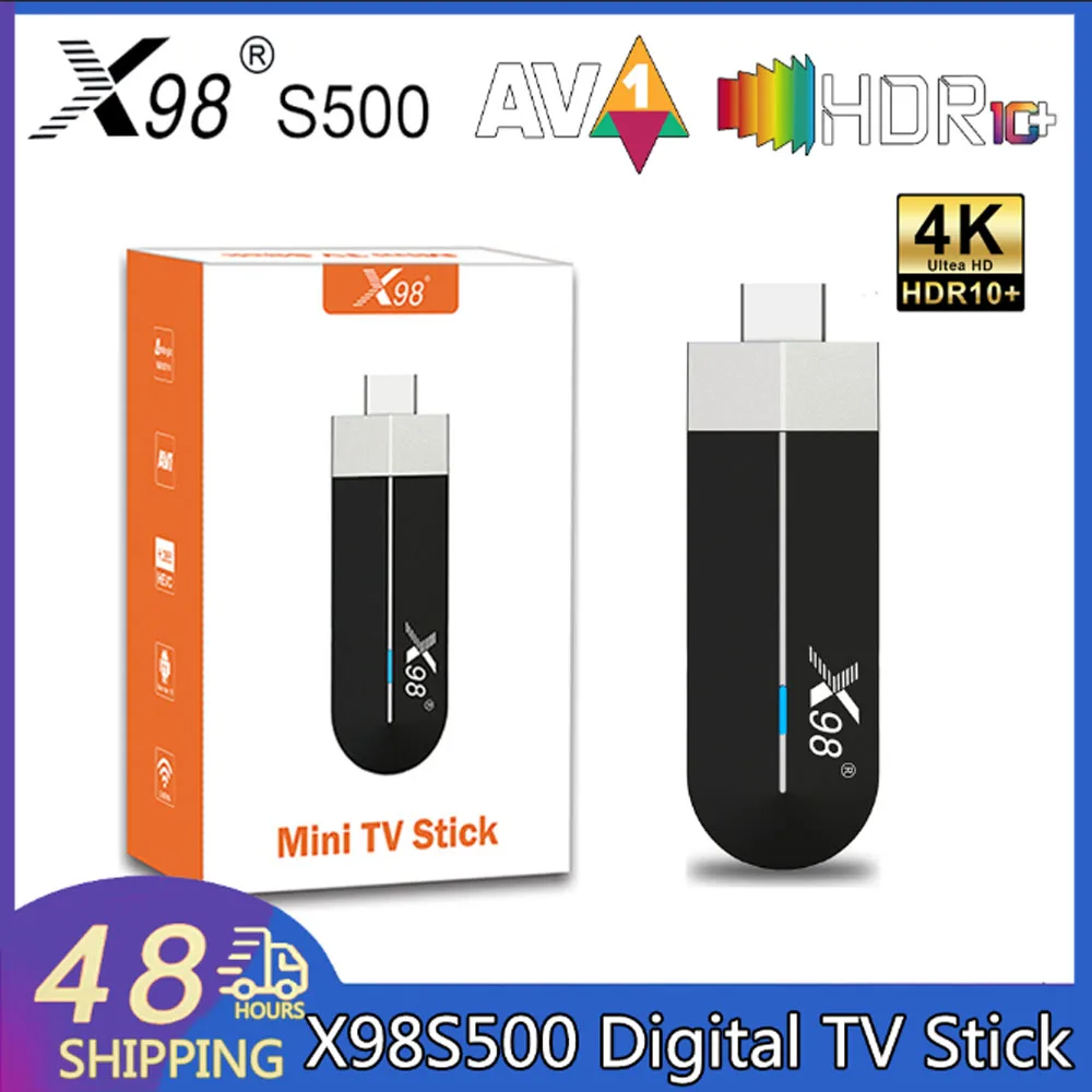 

X98S500 Smart TV Box Mini TV Stick HD 4K Amlogic S905Y4 Android 11.0 2.4G&5G Dual WiFi BT4.X+ AV1 100M LAN X98 S500 Media Player