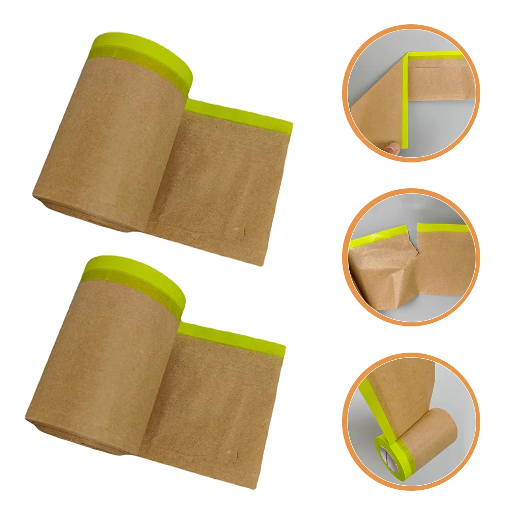 

2 Rolls Kraft Paper Roll Floor Automotive Furniture Painting Covering Vellum Paper 11 Meters