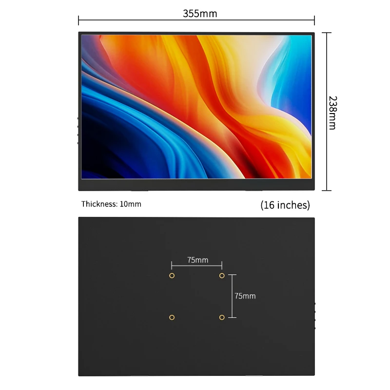 16 インチポータブルモニタースピーカー内蔵 HDR IPS 16:10 100%sRGB
