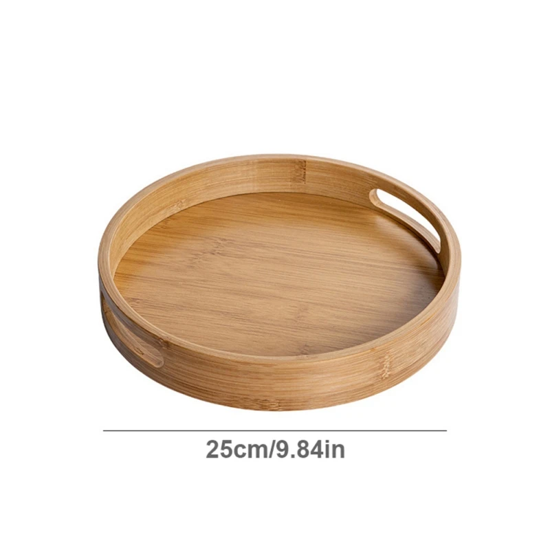 Wooden Round Serving Tray Decorative Bamboo Plate 12 S7ab1697fae9c456795f9971c30e6ade3M