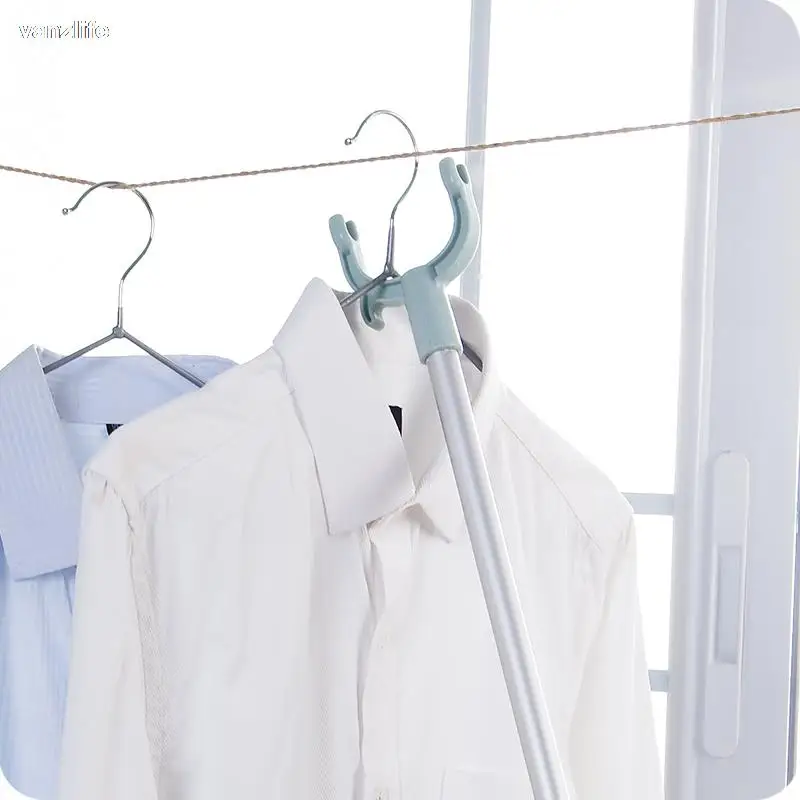 Vanzlife balcony fork pole the hangers for clothes pole retractable pole drying pole fork dress stick space saving clothing rack 4