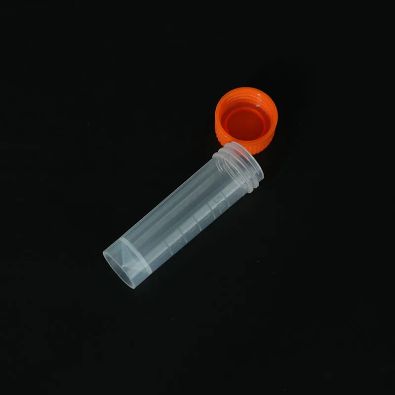 10pcs 5ML Graduated Plastic Graduated Cryogenic Refrigeration Tube Laboratory Transparent Sample Storage Container Tube plastic test tubes cell freezing container
