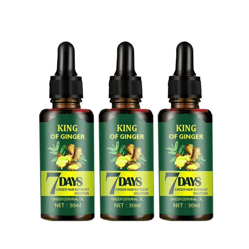 7 Days Ginger King Hair Essential Oil Set Anti Hair Care Loss Hair Mask Growth Essence Oil Dry
