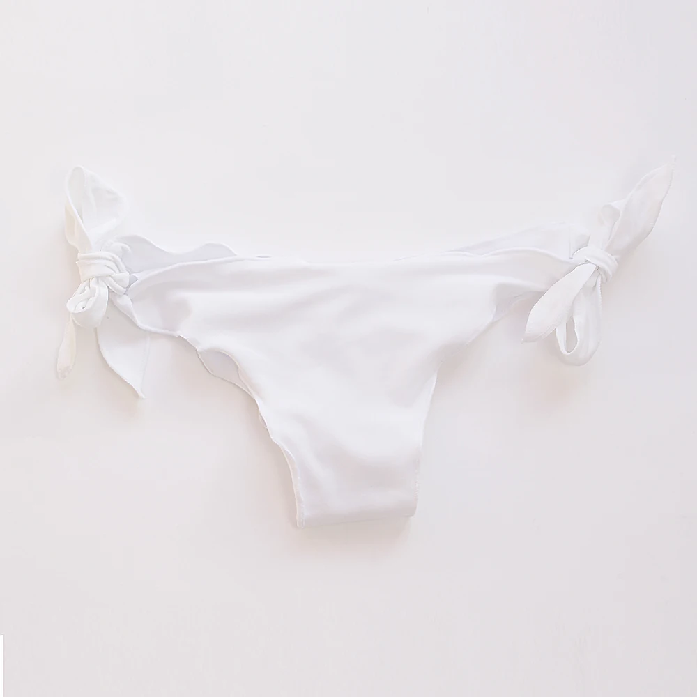 Hotsale Bandage Fold Sexy Thong Brazilian Bikinis Tanga 2025 Swimwear Swimsuit Women Bottom Sexy Cheap Bathing Suit Bottom