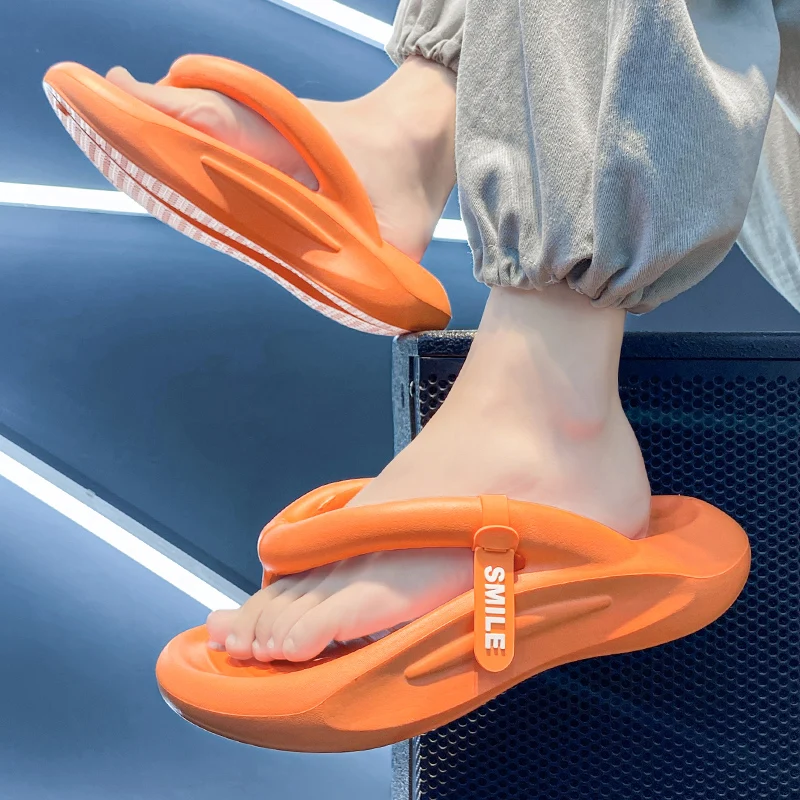 Men's Slippers Flip Flops Beach Slippers Thick Bottom Summer Outdoor Shoes Slides Thong Slippers Men Sandals Soft Shoes