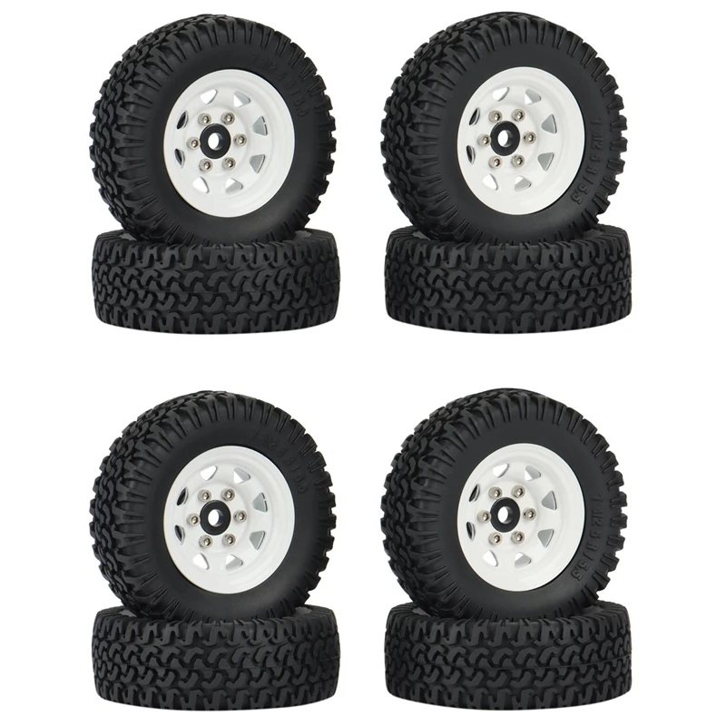 

8PCS 1.55 Metal Beadlock Wheel Rim Tires Set For 1/10 RC Crawler Car Axial Jr 90069 D90 TF2 Tamiya CC01 LC70 MST,1
