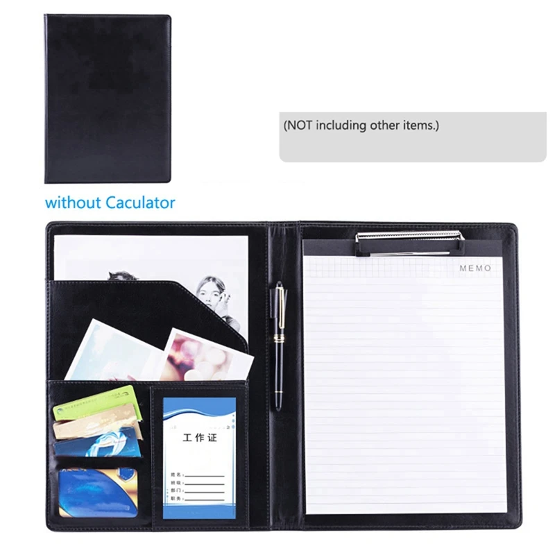 A4 PU Padfolio 파일 폴더, 포트폴리오 비즈니스 문서 거치대, 금속 클립보드 패드, 문서 정리함 거치대, 사용하기 쉬움