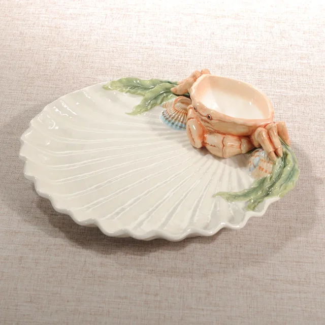 세련된 매력과 편의함을 더하는 쉘 세라믹 향신료 접시