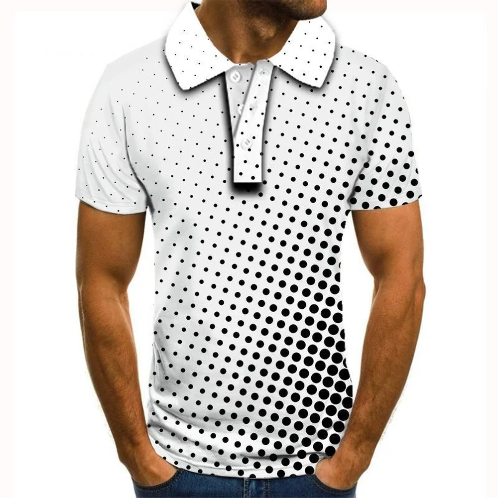 

Men's Polo Shirts Large Size New White Mesh 3D Teen Short Sleeves