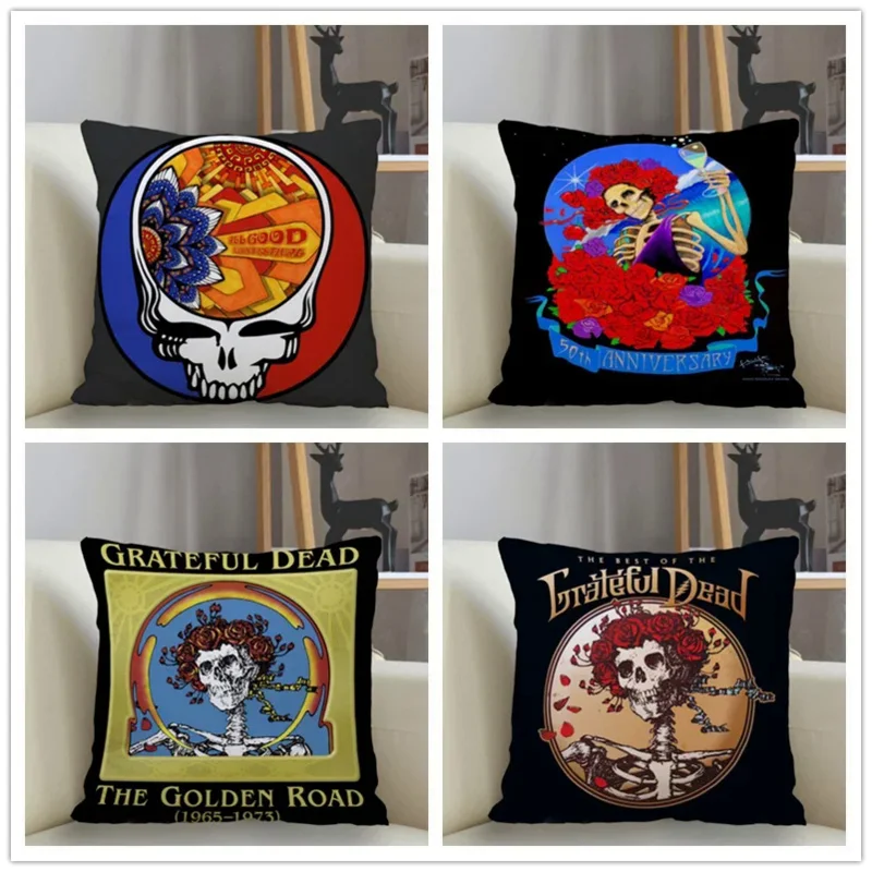 

Musife Custom grateful dead Pillowcase Home Decoration 45*45cm Zipper Square Pillowcase Throw Pillow Cover Drop Shipping