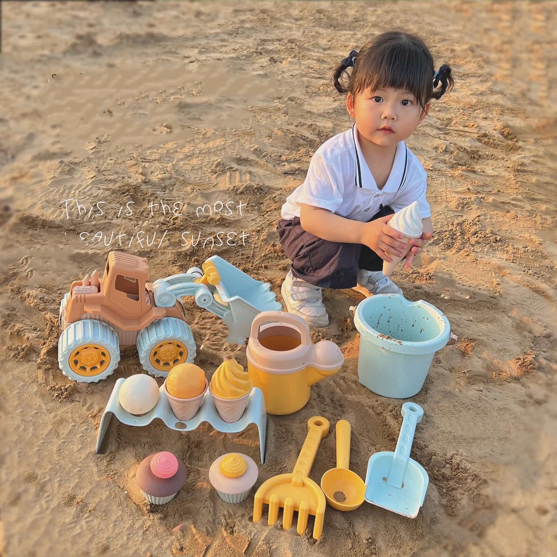 Children's Toys Beach Bucket Set Hold Sand Has Digging Tools Can Also Be Used For Watering Flowers_voghion.com