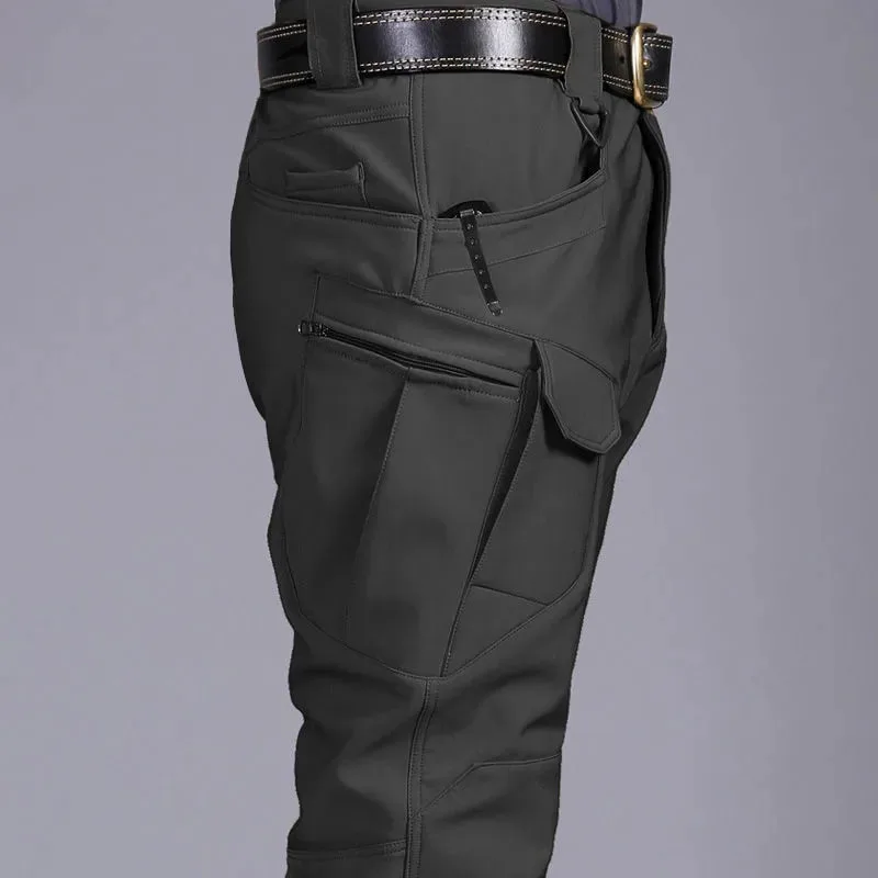 

Multi-Pocket Men's Tactical Pants Military Sharkskin Softshell Autumn Winter Fleece Training Pants Camouflage Work Pant