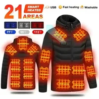 21 Areas Electric Winter Heated Jacket Men's Women's Motorcycle Jacket USB Heating Jacket Heated Vest Moto Thermal Coat Clothing 1