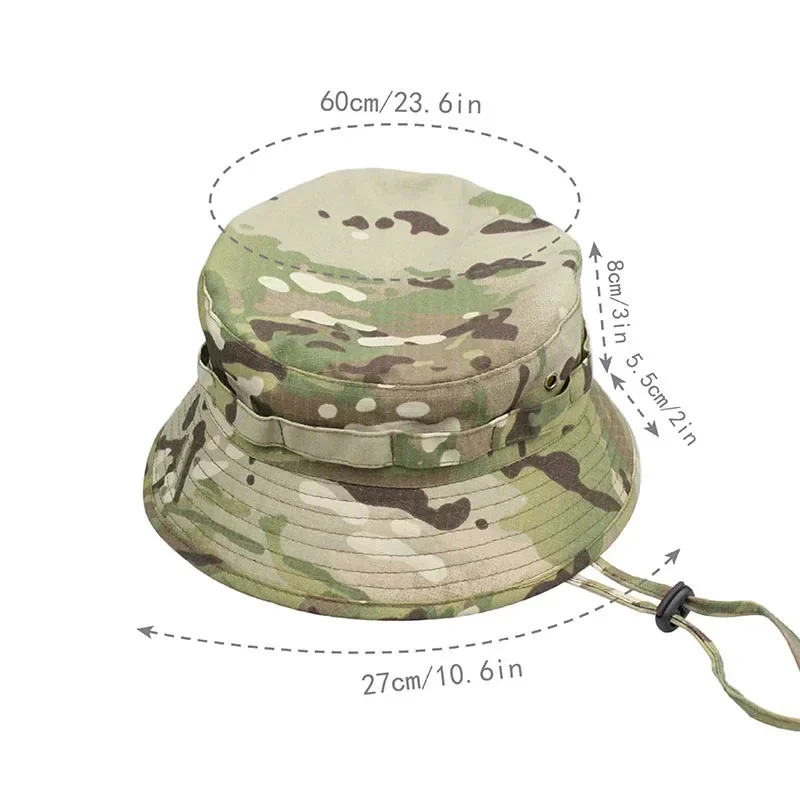 Cappello Boonie mimetico tattico Multicam Uomo Sport Berretto da caccia Pesca Escursionismo Arrampicata Cappelli da sole antivento estivi - immagine 6