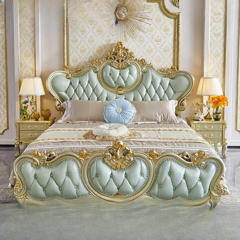 

King Size European Double Bed Kids Drawers Twin Frame Double Bed Modern Girl Sleeping Cama Matrimonial Bedroom Furniture