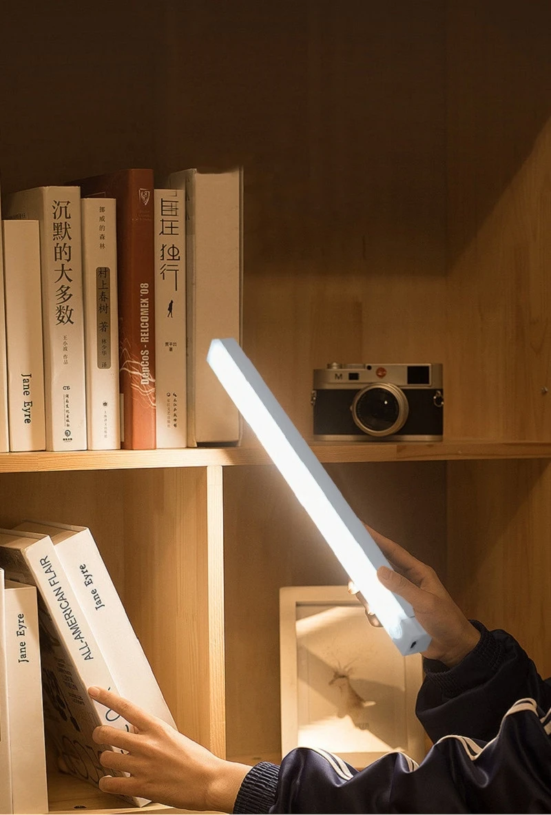Led cabinet light USB rechargeable PIR motion sensor LED bar lights dimmable detector night light portable induction cabinet lamp for kitchen room