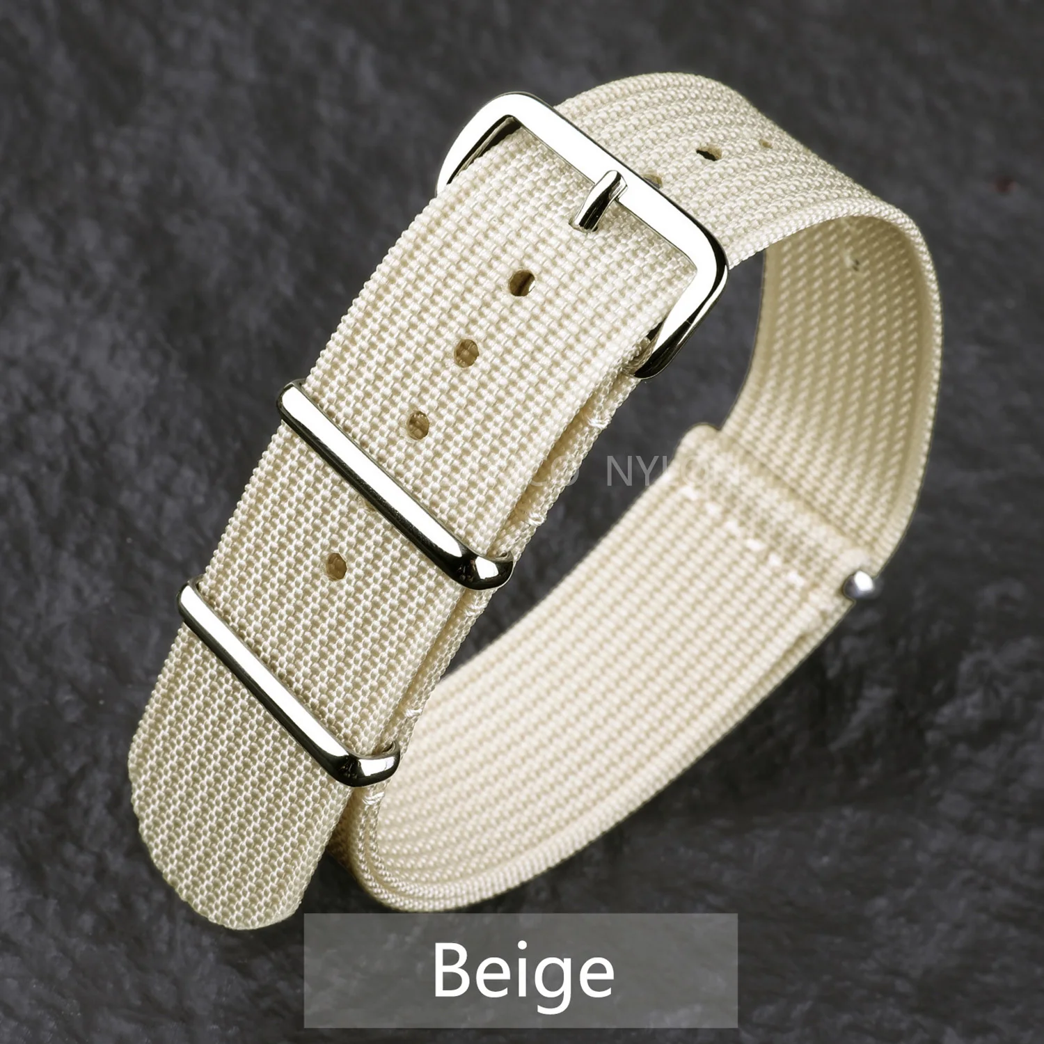 Comfortable Nylon Ribbed Military-Style Washable Watch Strap for Men