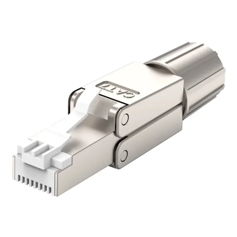 Cat6A Cat7 RJ45 커넥터 UTP/STP 도구가 필요 없는 필드 종단 플러그 네트워크 Cat 7 차폐 PoE 이더넷 모듈형 RJ 45 수 어댑터