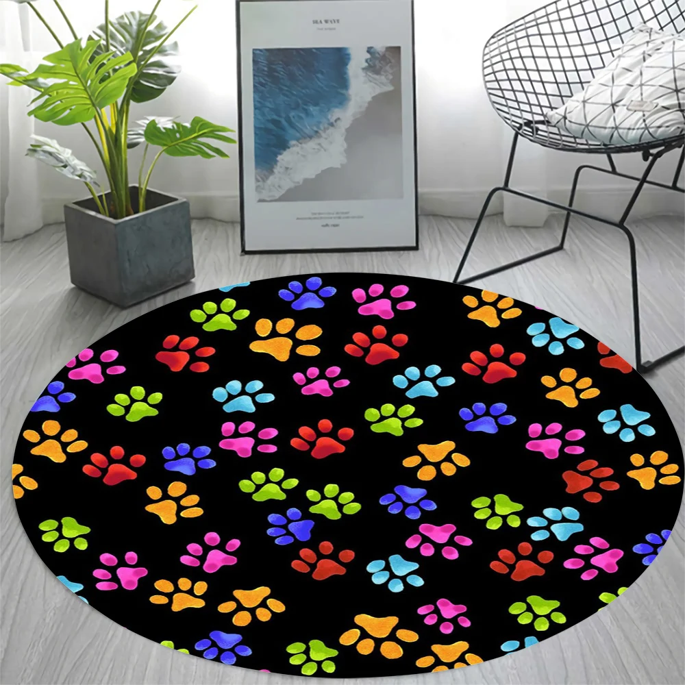 

CLOOCL Colorful Carpet Cute Cartoon Animal Footprint Pattern 3D Printed Flannel Area Rug Bedroom Non-slip Rug Lovely Home Decor