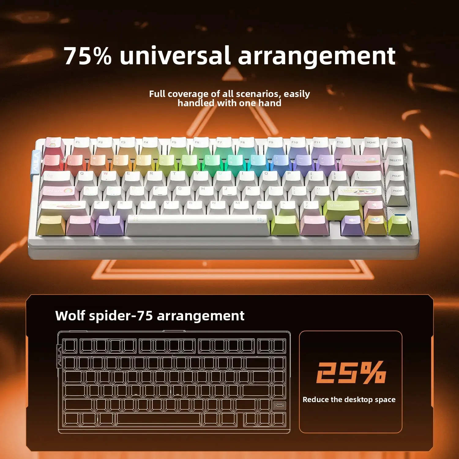 아울라 AG75 기계식 키보드 마그네틱 축 풀 메탈 케이스 75% 레이아웃 유선 게이밍 키보드 (FPS 게임, 발로란트, CS2 커스텀)