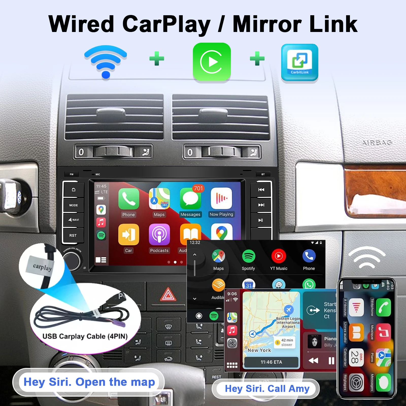 7"Android Car Radio for VW Volkswagen Touareg T5 Transporter Multimedia Player S