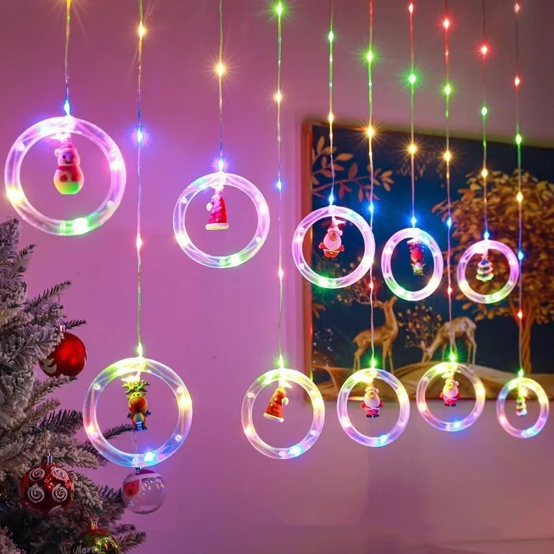 Guirlande lumineuse LED Père Noël, décoration de Noël, guirlande lumineuse d'intérieur, veilleuse, cadeau de Noël et de Nouvel An_voghion.com