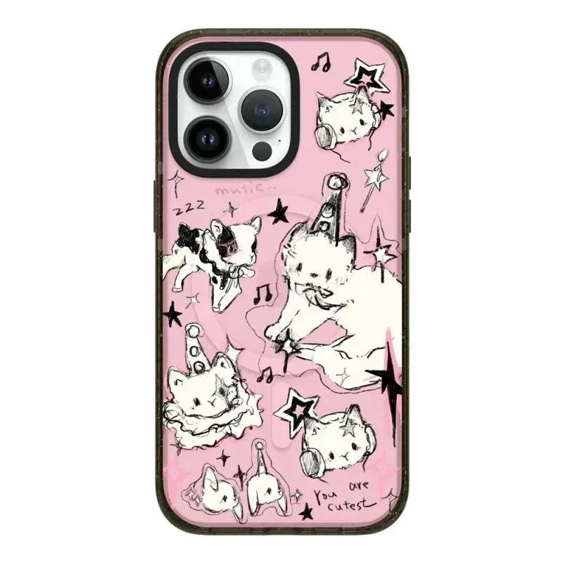 

MagSafe Acrylic Music Dog iPhone 11 12 13 14 15 Pro Max Case - Protective iPhone Case with MagSafe